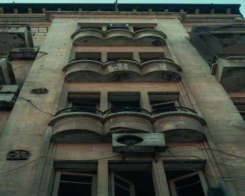 outdoor AC unit on a residential building in Cairo
